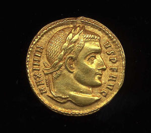 Obverse image of a coin of Maximinus Daia